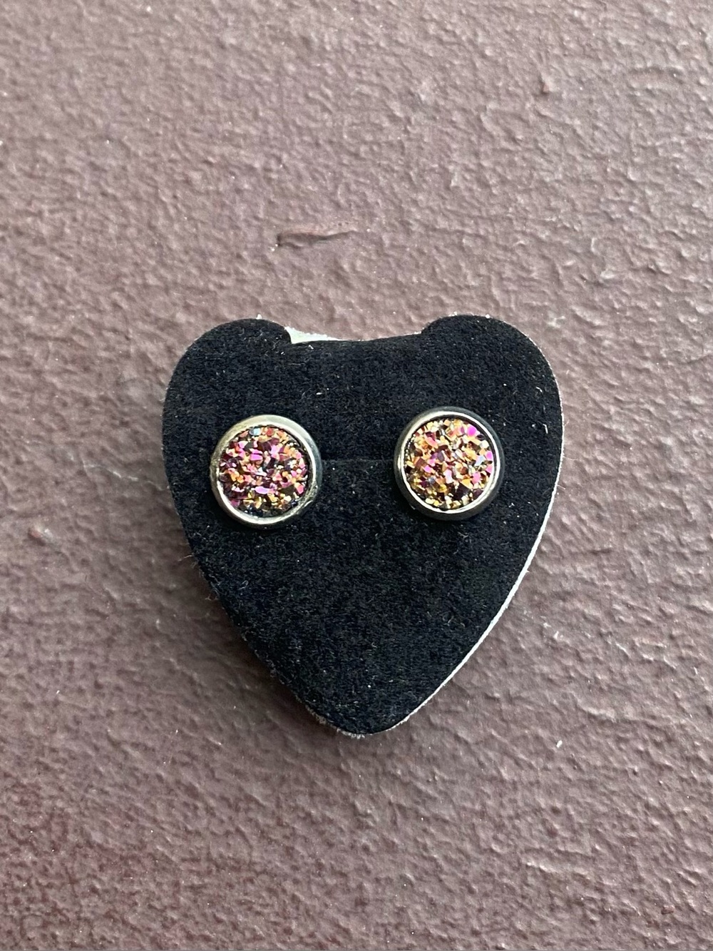 Iridescent Druzy Stud Stainless Steel Pair / Set of Earrings